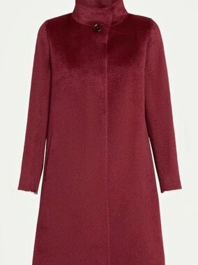 Cinzia Rocca Icons Wool Coat in Burgundy US 12 NWT